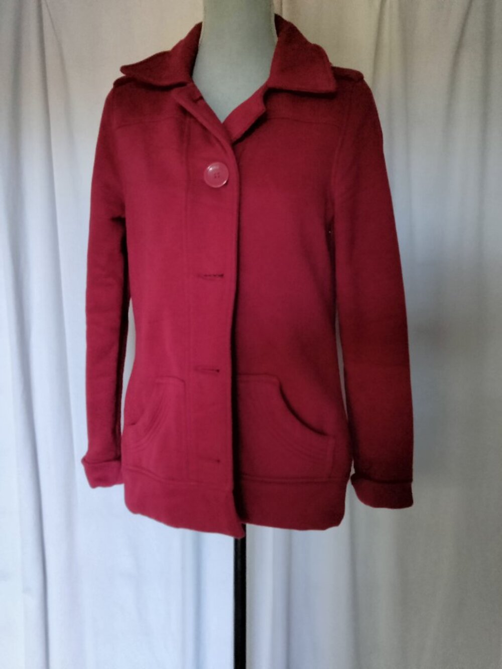 Iris Basic Jacket Burgundy Red warm w pockets Women’s Large